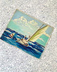 Orchid Hand Block Printed Sheet Separates in Ocean