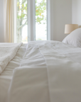 Organic Percale Duvet Covers in Cool White