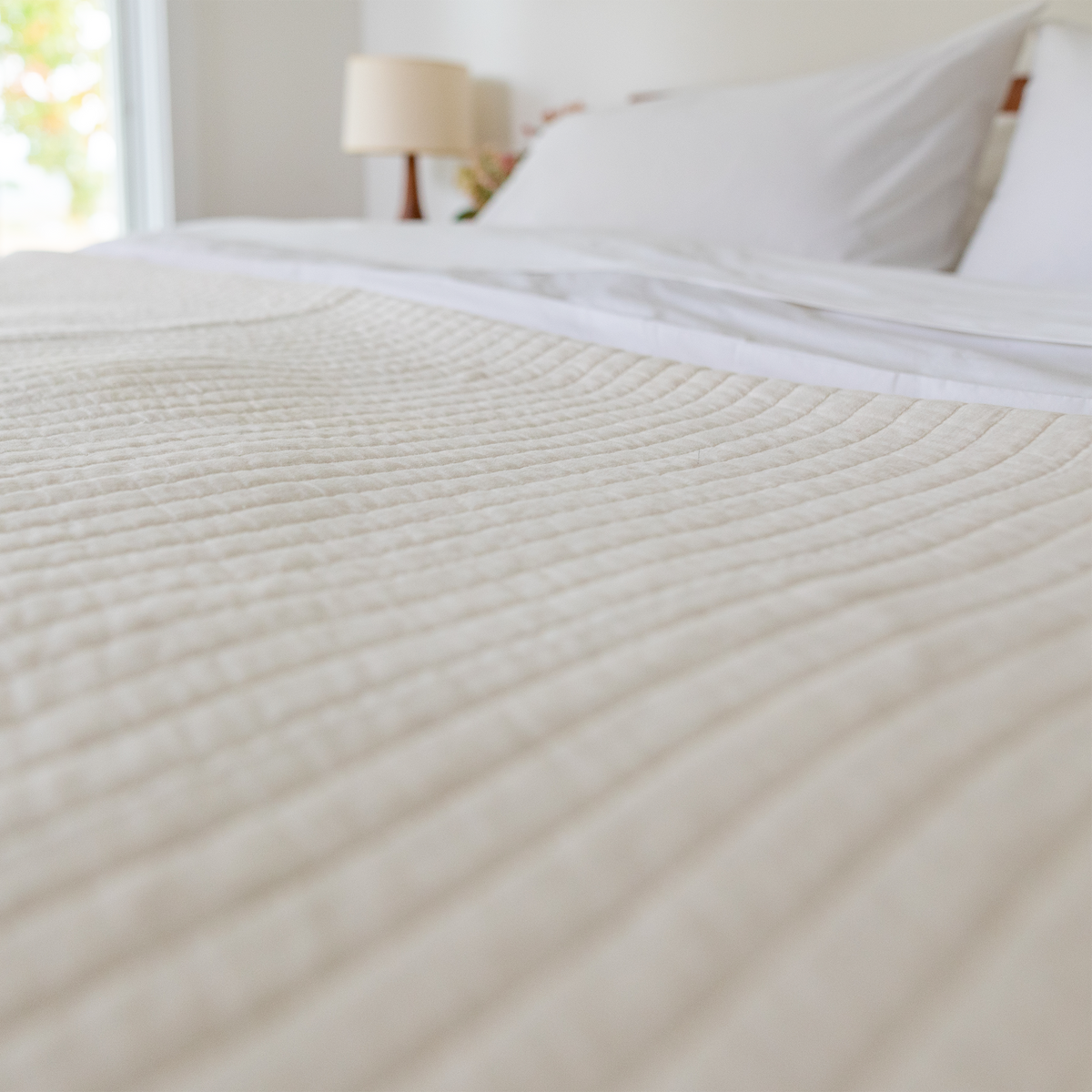Organic Percale Pillowcase Set in Cool White