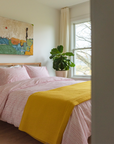 Organic Block-Printed Fitted & Flat Sheets in Ski Patrol