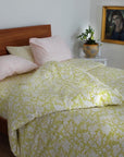 Orchid Hand Block Printed Sheet Separates in Green & Gold