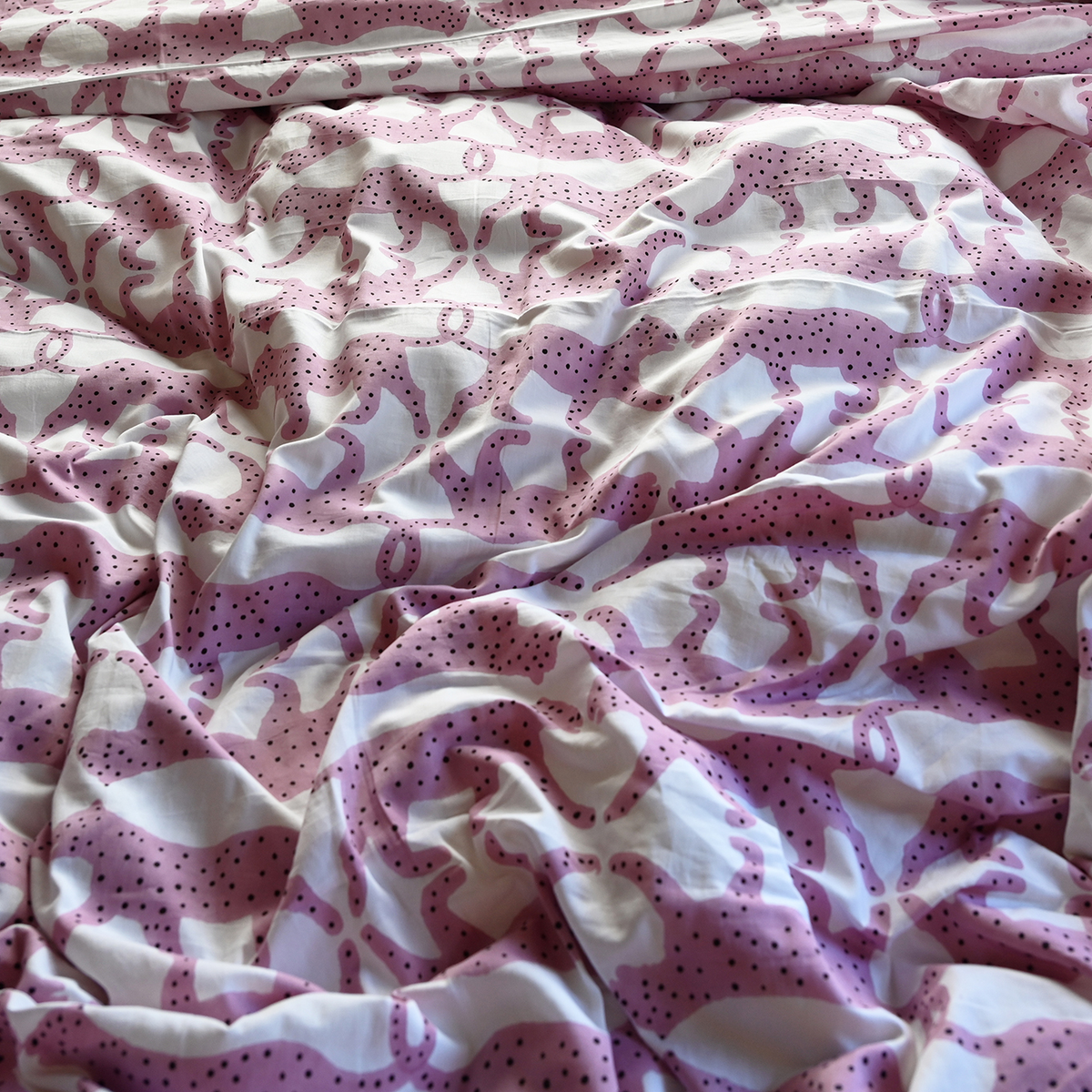 Pink Panther Hand Block Printed Sheets