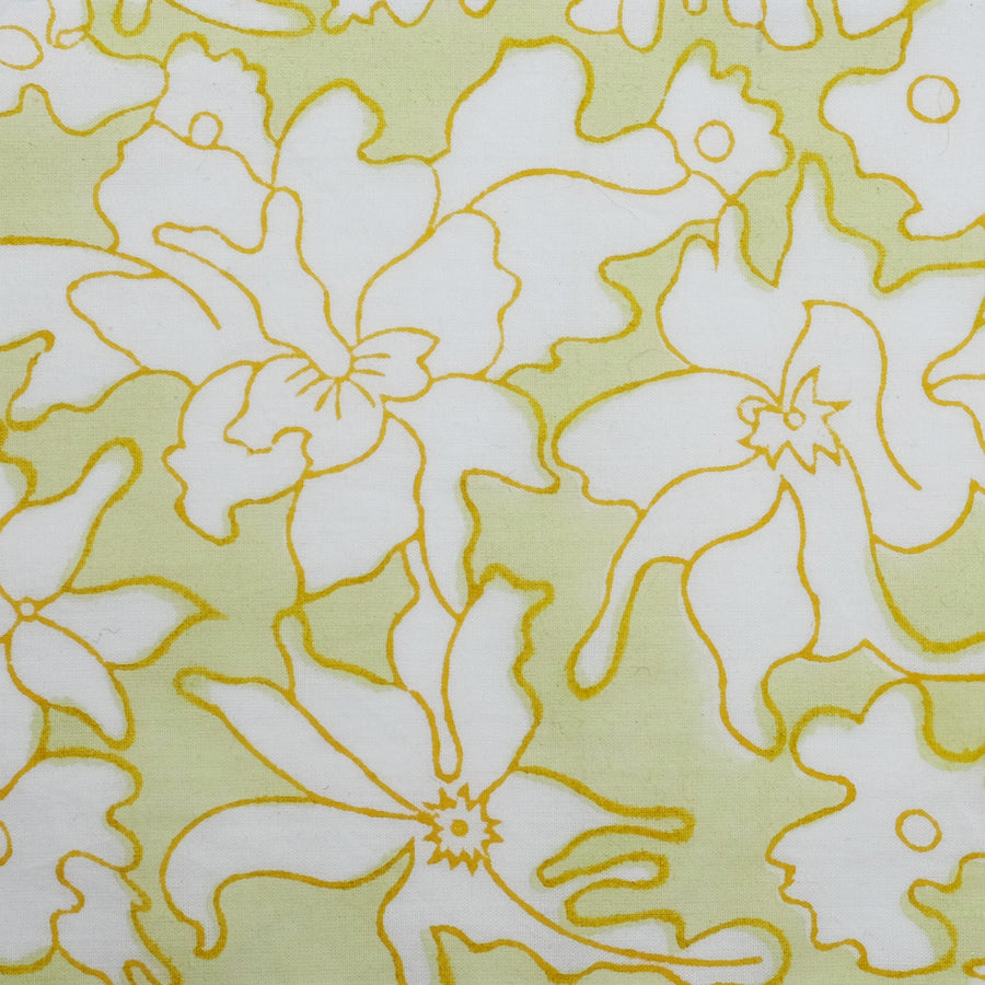 Orchid Hand Block Printed Sheet Separates in Green & Gold