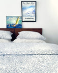 Orchid Hand Block Printed Sheet Separates in Ocean