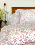 Orchid Hand Block Printed Sheet Separates in Raspberry