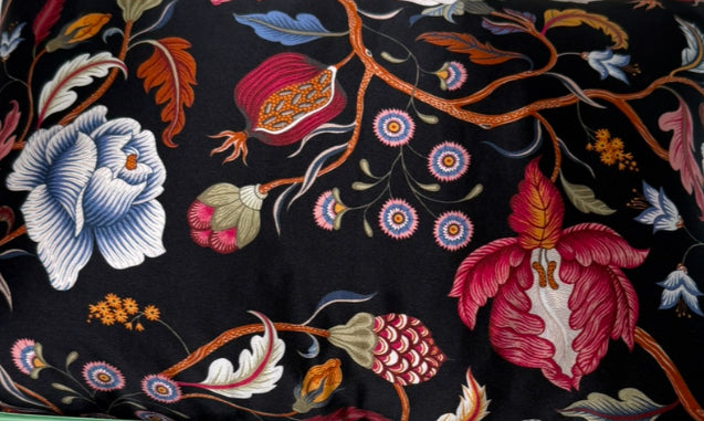 King Silk Pillowcase black floral
