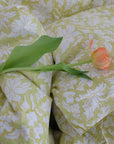 Orchid Hand Block Printed Sheet Separates in Green & Gold