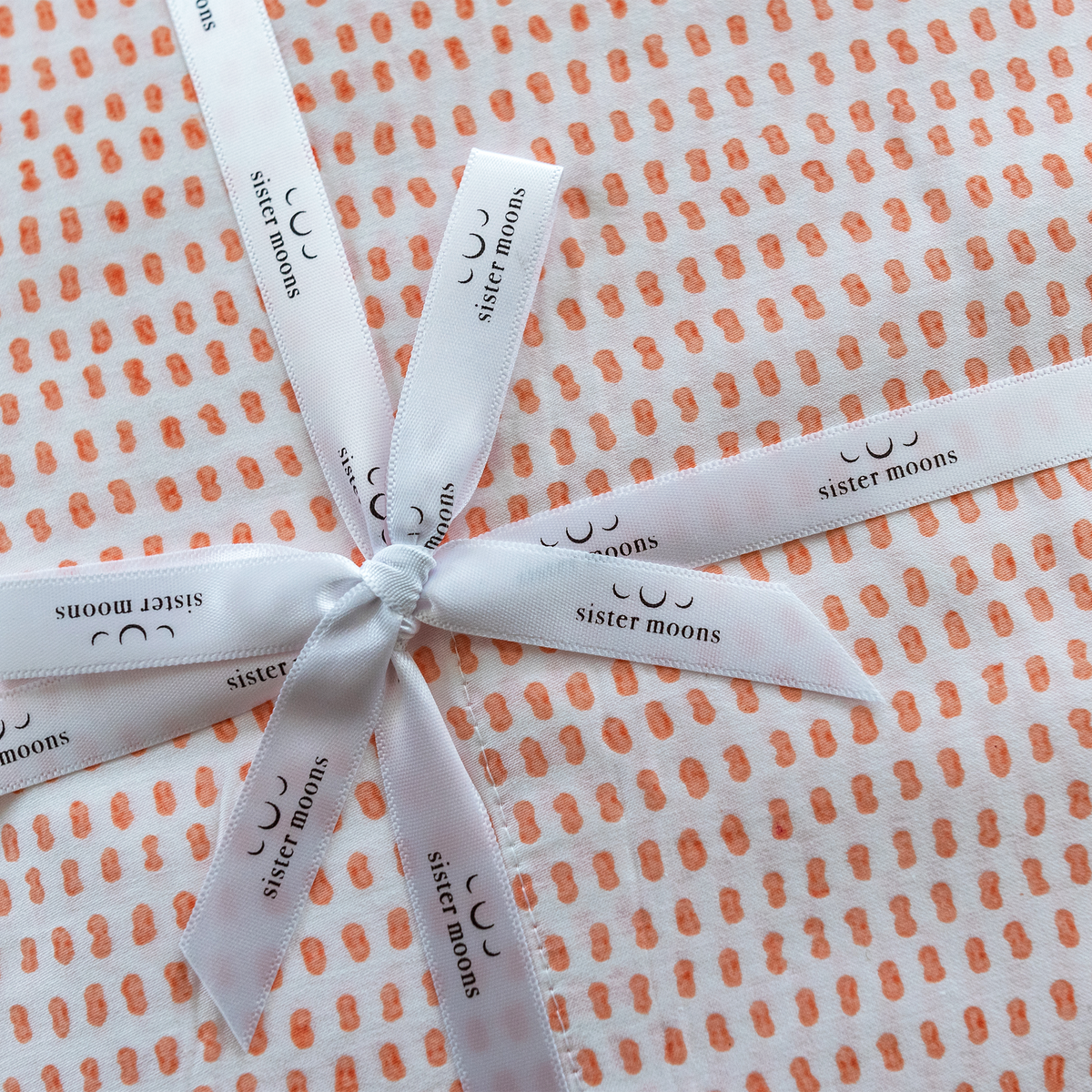 Organic Block-Printed Fitted & Flat Sheets in Bubble Gum