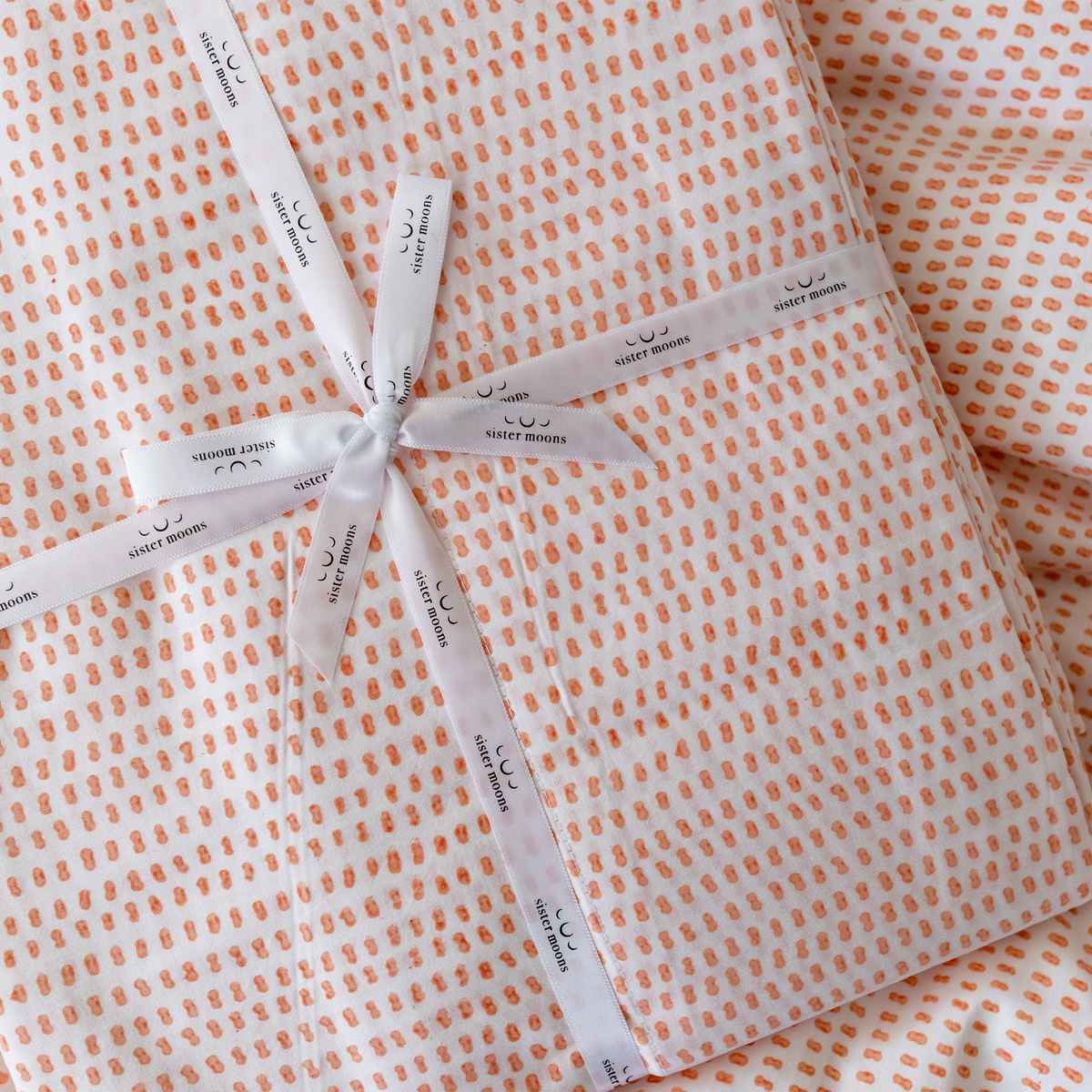 Organic Block-Printed Fitted & Flat Sheets in Bubble Gum