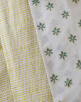 Organic Block-Printed Fitted & Flat Sheets in Forget Me Not