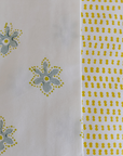 Organic Block-Printed Fitted & Flat Sheets in Forget Me Not