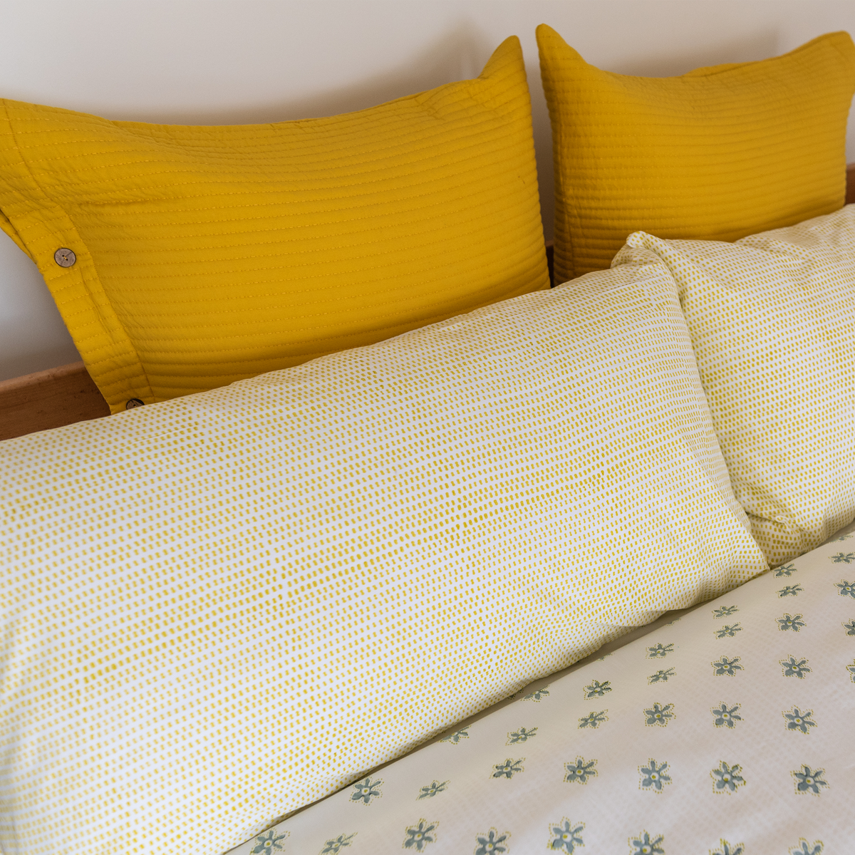 Organic Block-Printed Morse Pillowcases