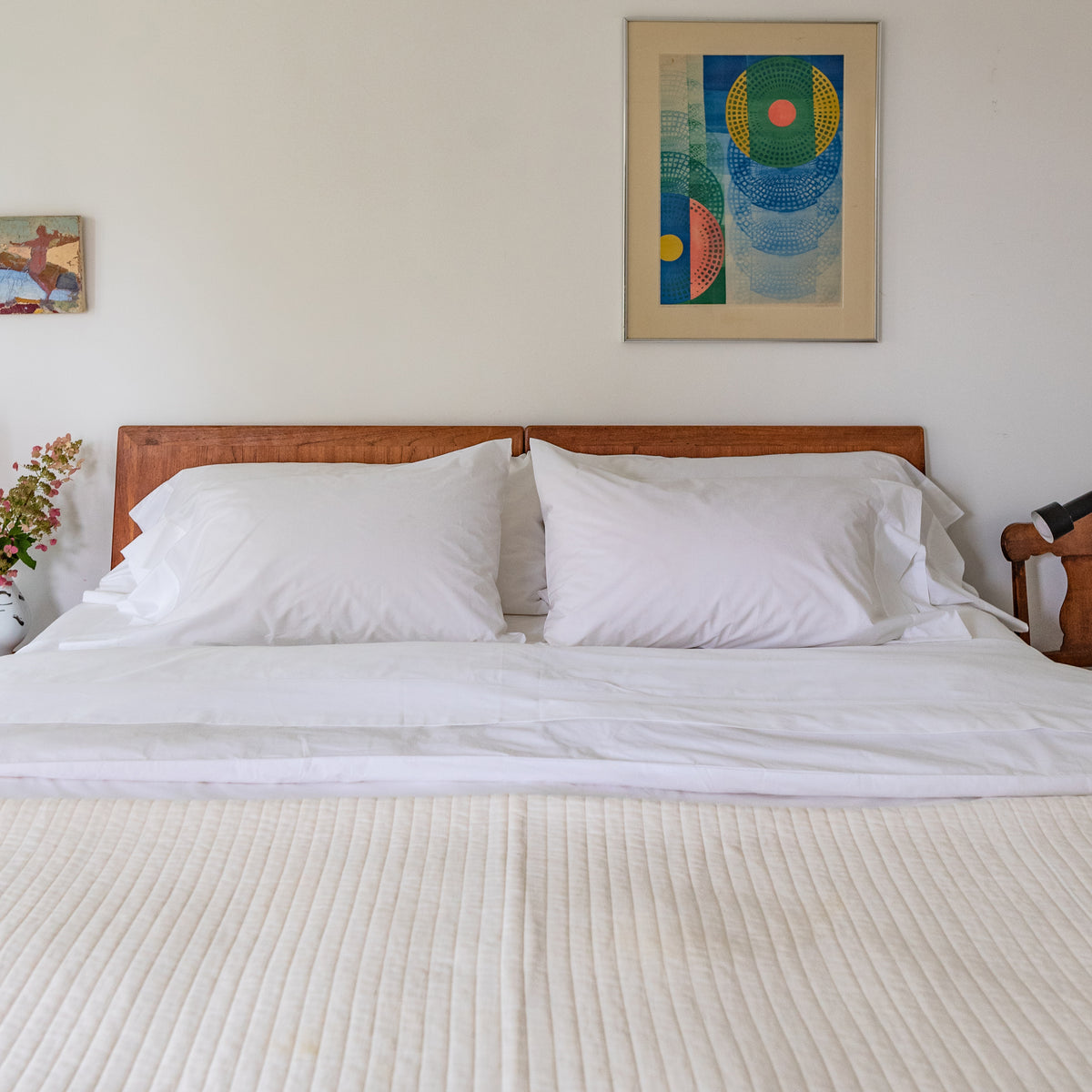 Organic Percale Duvet Covers in Cool White