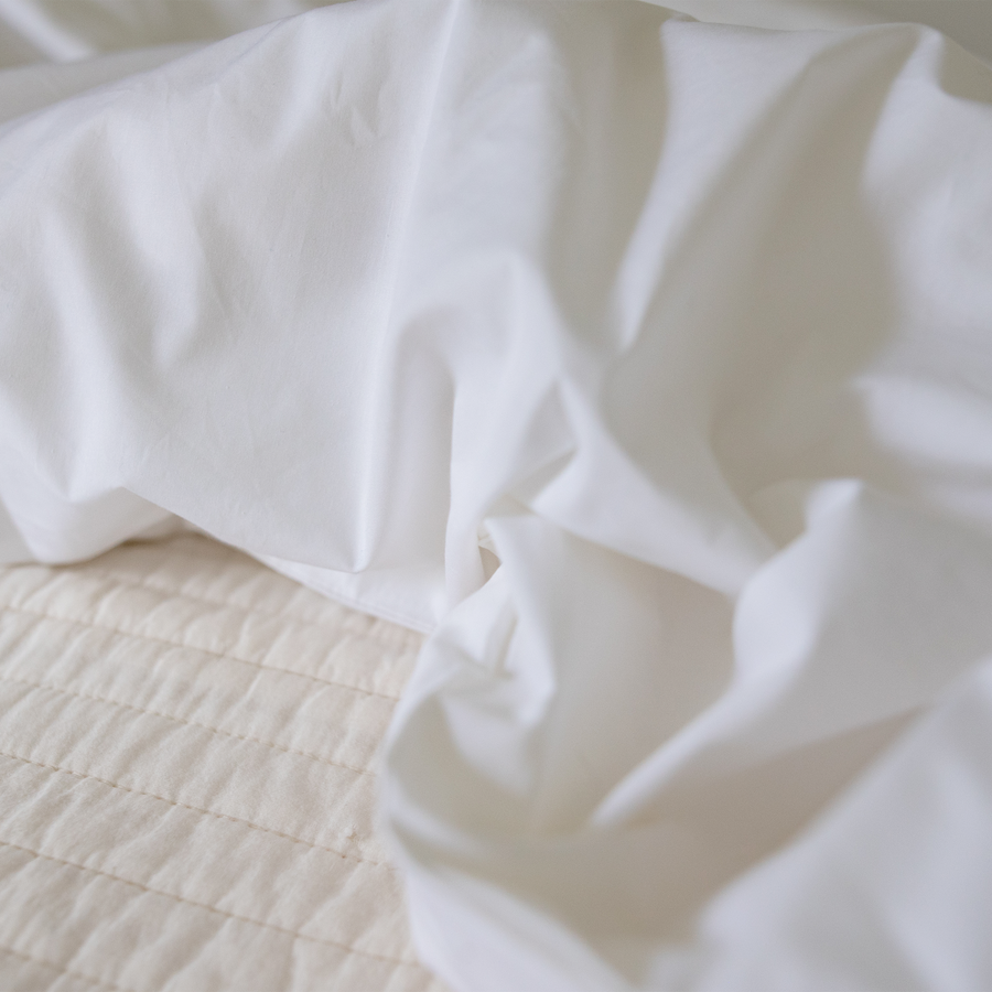 Organic Percale Duvet Covers in Cool White