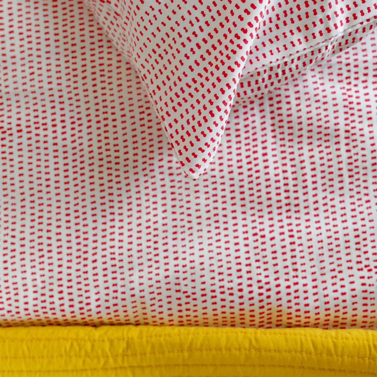 Organic Block-Printed Fitted & Flat Sheets in Ski Patrol