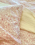 Orchid Hand Block Printed Sheet Separates in Raspberry