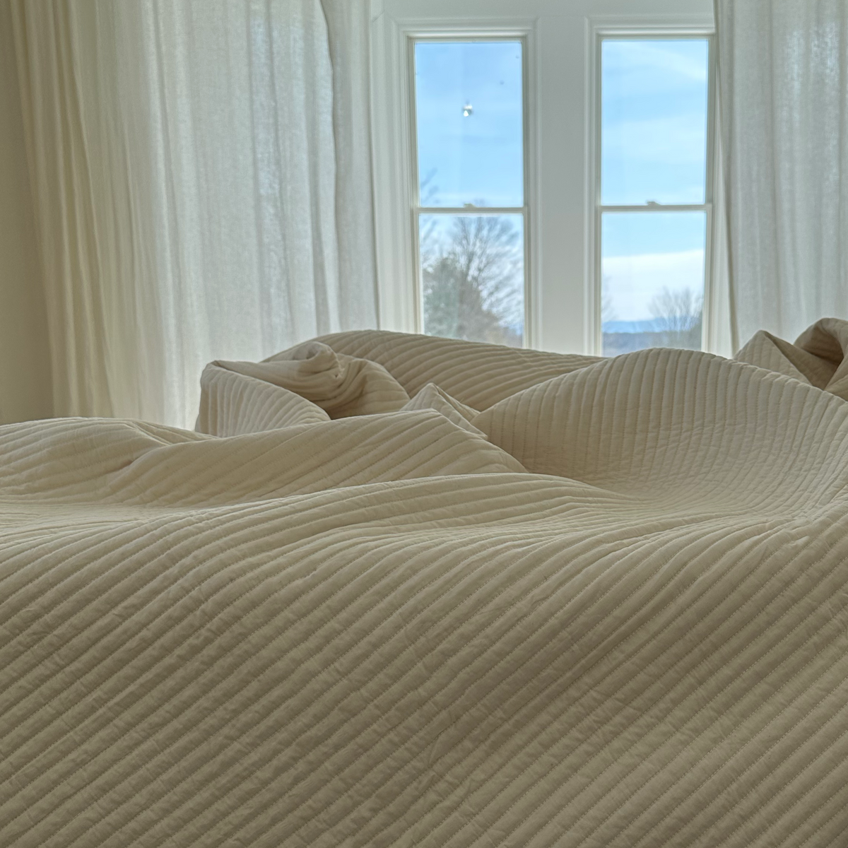 Organic Cotton Voile Quilt in Ecru
