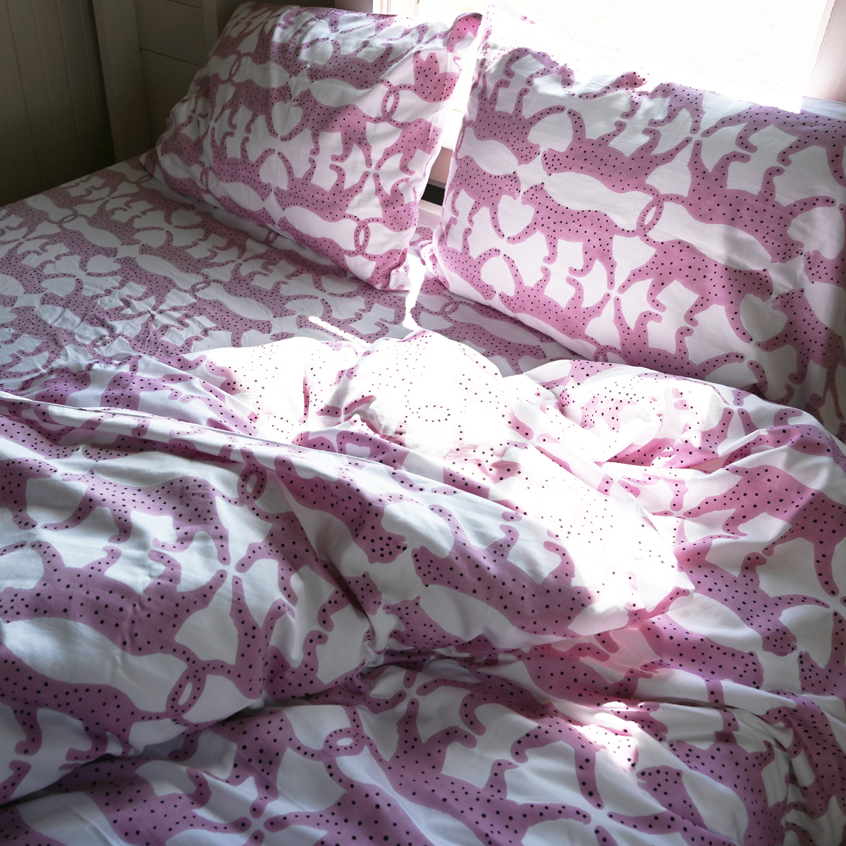 Pink Panther Hand Block Printed Pillowcases