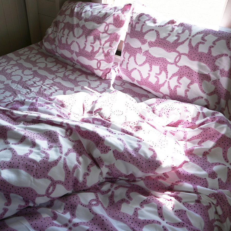 Pink Panther Hand Block Printed Pillowcases