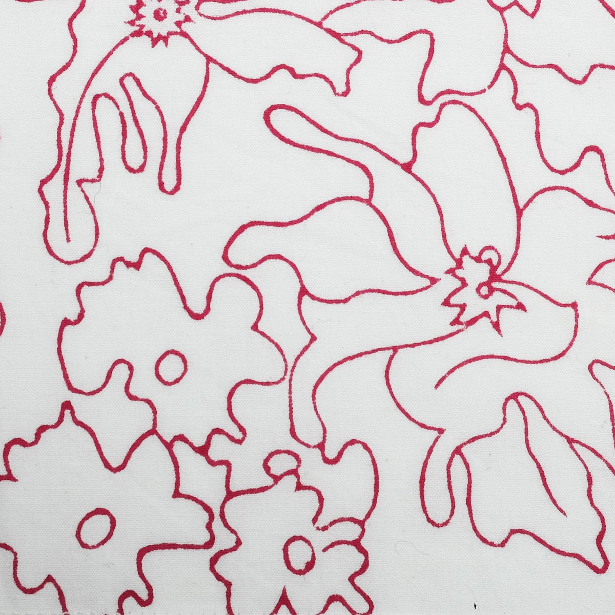 Orchid Hand Block Printed Duvet Cover in Raspberry