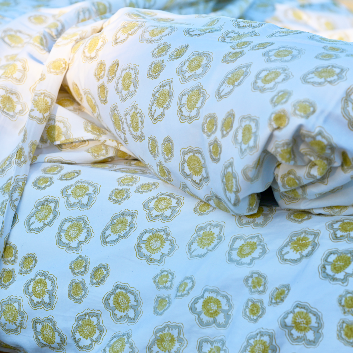 Anemone Hand Block Printed Sheets