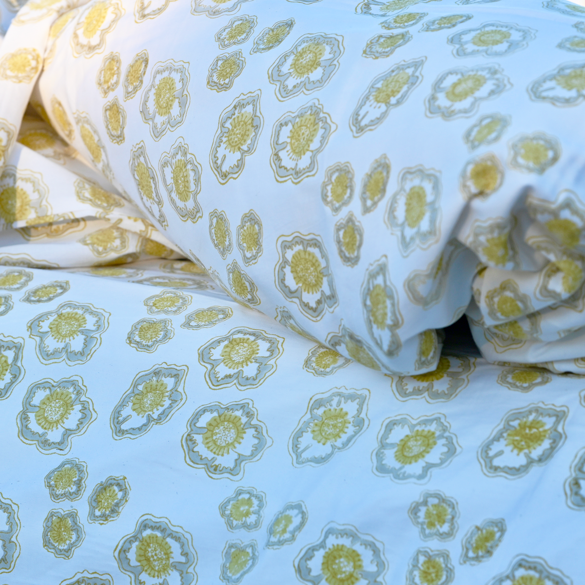 Anemone Hand Block Printed Duvet Covers